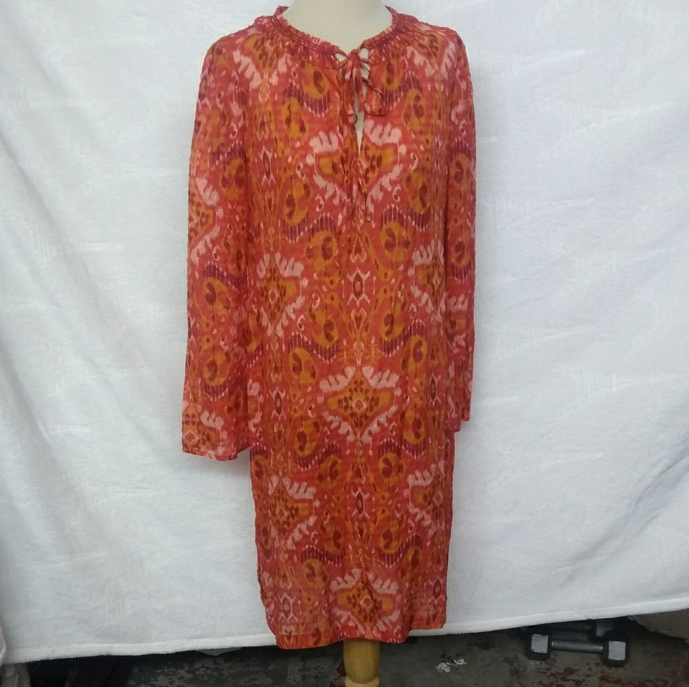 Tory Burch Drawstring V-Neck Boho Dress.